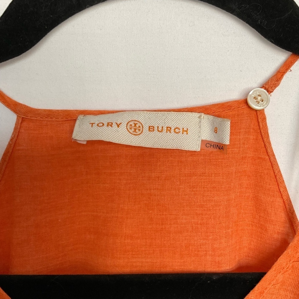 Tory Burch Orange Embellished Crop Tank Top - Picture 2 of 7
